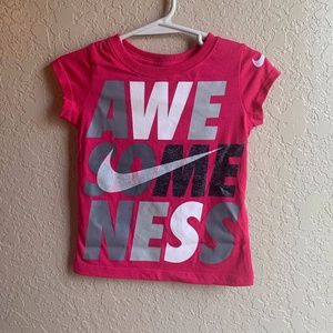 Girls 2T Pink "Awesomeness" Nike Shirt